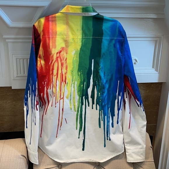 𝅺men’s Xuan Ying Paint Splatter Drip Shirt - Picture 2 of 6